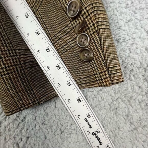LAUREN RALPH LAUREN MENS BLAZER SIZE 42L DARK TAN/BEIGE BLACK STRIPE - Picture 7 of 9